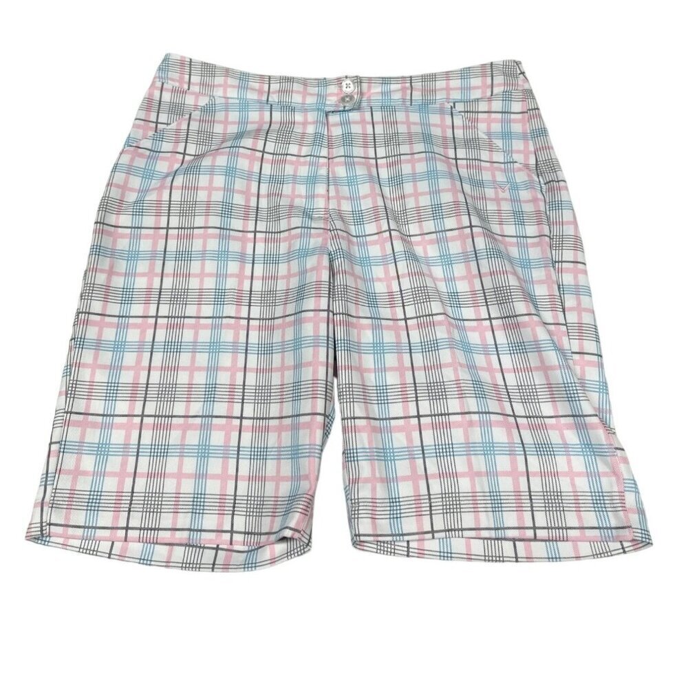 Callaway Womens Opti-Dri Golf Colorful Plaid Chino Shorts Size 6